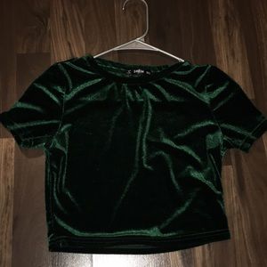 Green Velvet Crop Top✨